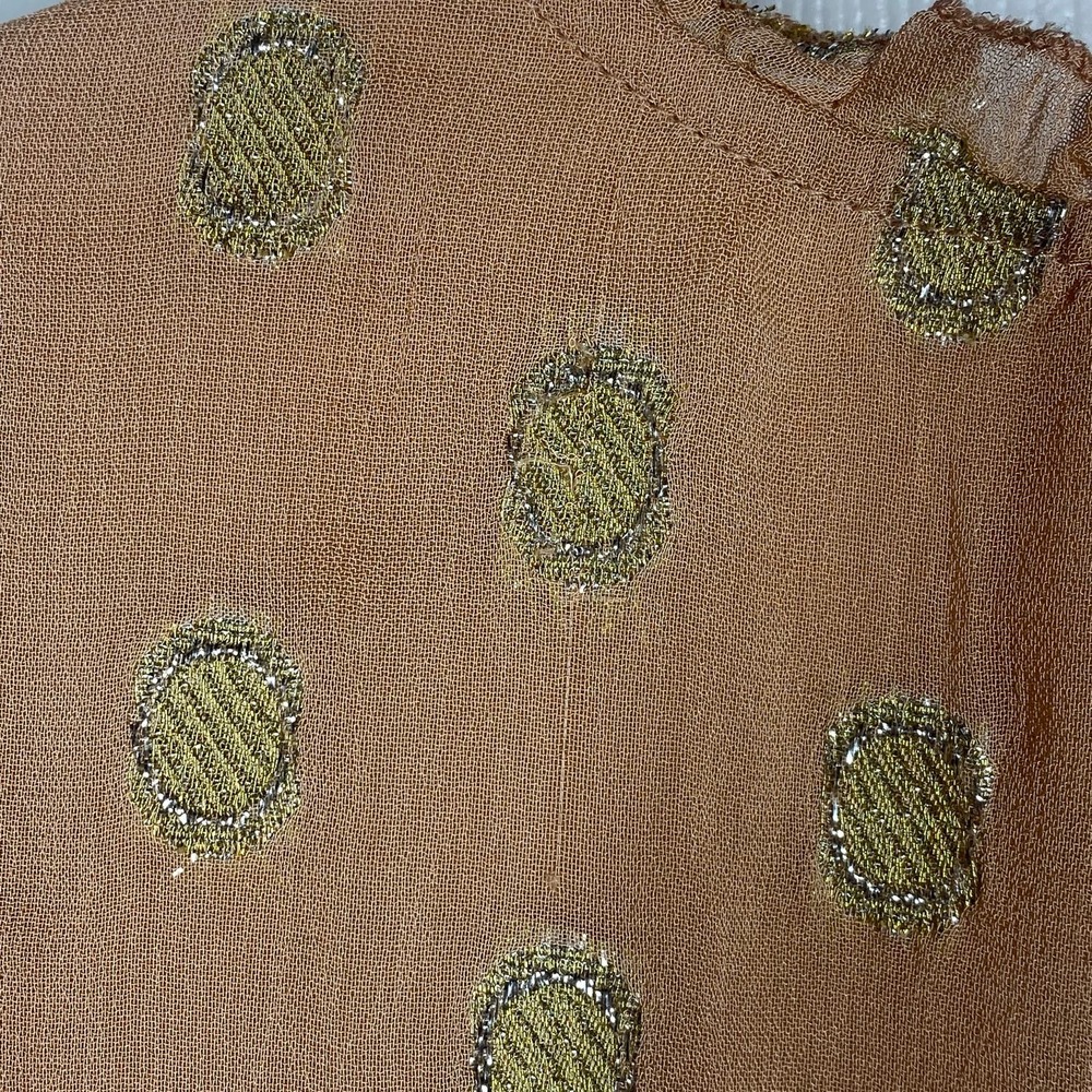 Raga Kenna Metallic Dot Mini Dress Peach Gold Silver Sparkle Womens Size XS - Picture 11 of 11